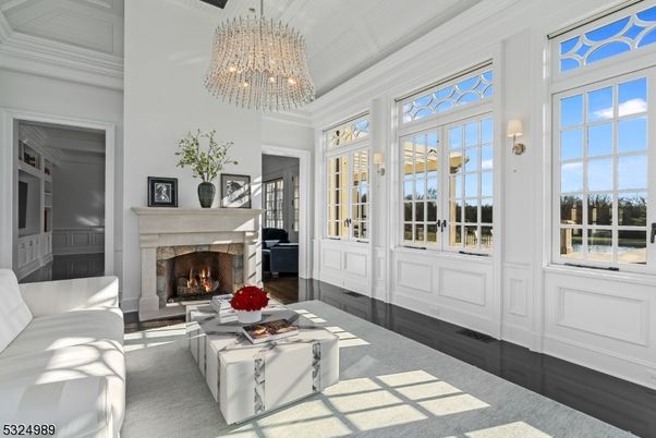 Chandelier, Fireplace, Interior, Living room, Wood Texture Flooring