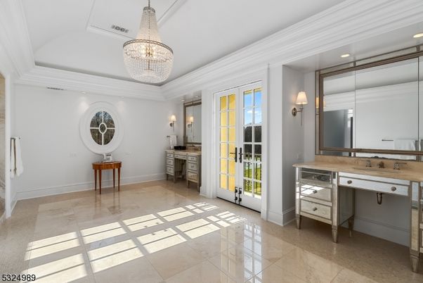 Bathroom, Chandelier, Interior, Recessed Lighting