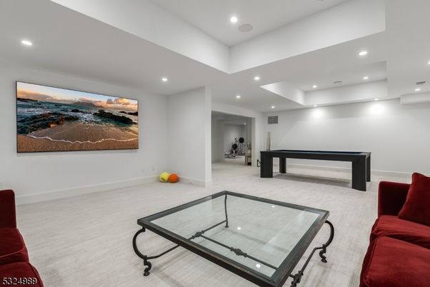 Billiard Table, Game Room, Interior, Recessed Lighting