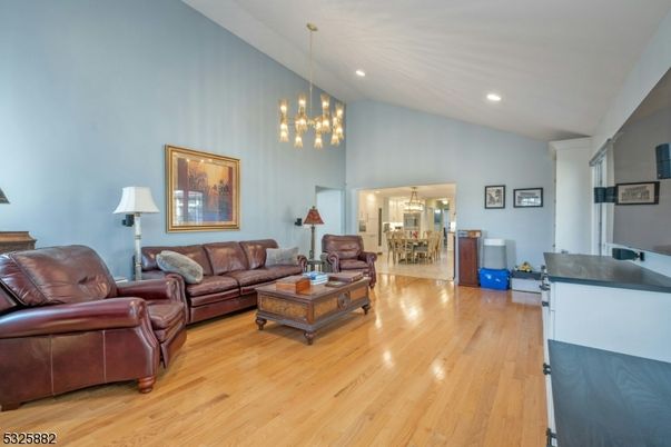Chandelier, Dining room, Interior, Living room, Pendant Lights, Recessed Lighting, Wood Texture Flooring