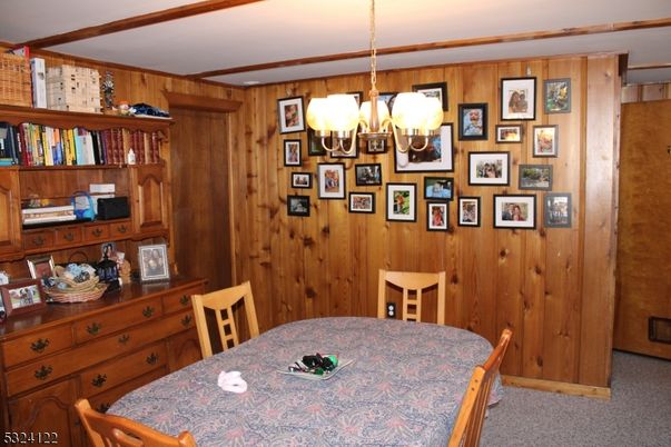 Chandelier, Dining room, Interior, Wooden Walls