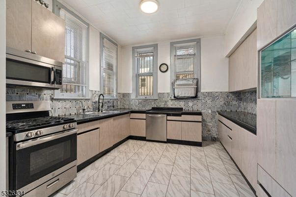 Interior, Kitchen, Marble, Recessed Lighting, Stainless Steel Appliances