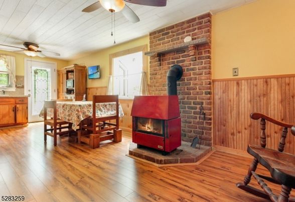 Fireplace, Interior, Stone Walls, Wood Texture Flooring