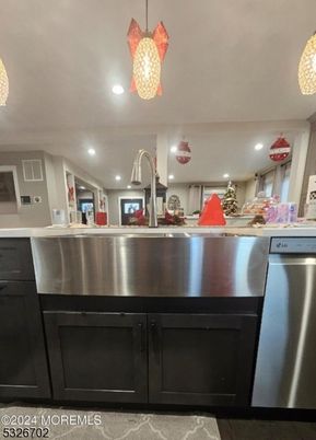 Interior, Kitchen, Pendant Lights, Recessed Lighting, Stainless Steel Appliances
