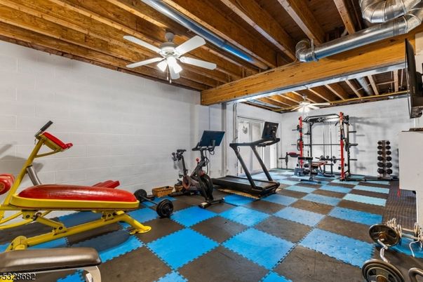 Fitness Equipment, Interior, Stone Walls, Wooden Beams, Wooden Ceilings