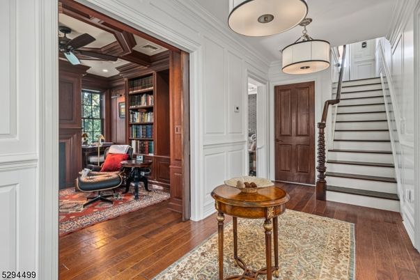 Home Office, Interior, Pendant Lights, Recessed Lighting, Wood Texture Flooring