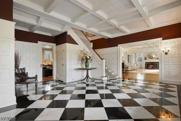 Fireplace, Interior, Marble, Recessed Lighting
