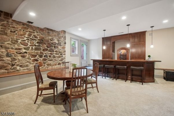 Interior, Pendant Lights, Recessed Lighting, Stone Walls
