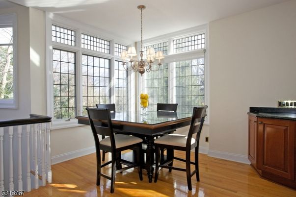 Chandelier, Dining room, Interior, Wood Texture Flooring