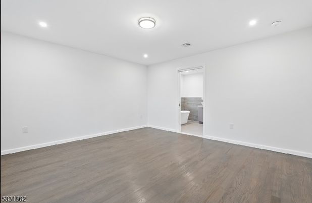 Bathroom, Empty room, Interior, Recessed Lighting, Wood Texture Flooring