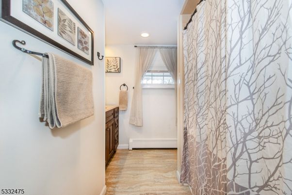 Bathroom, Interior, Recessed Lighting, Wood Texture Flooring