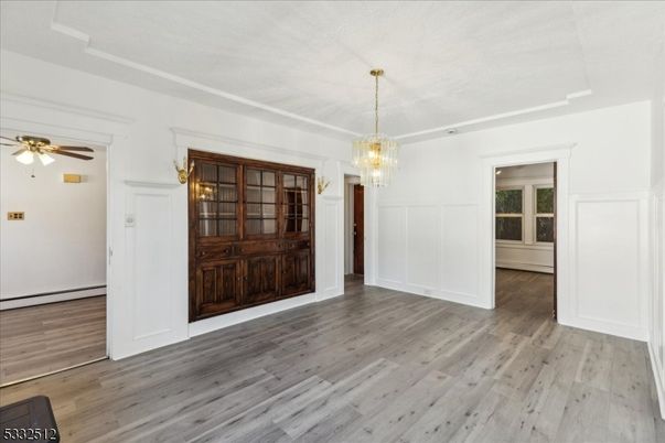 Chandelier, Empty room, Interior, Wood Texture Flooring