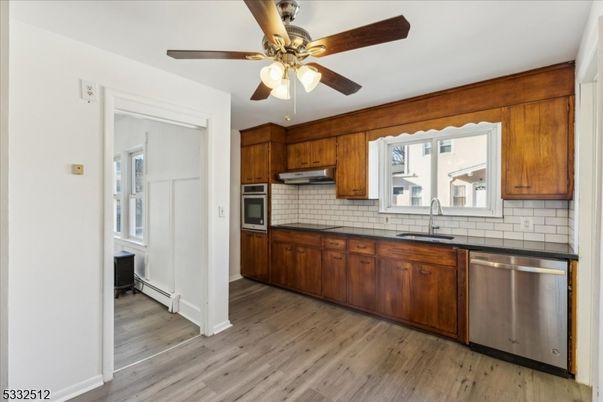 Interior, Kitchen, Stainless Steel Appliances, Wood Texture Flooring