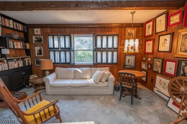 Interior, Living room, Pendant Lights, Wooden Beams, Wooden Walls