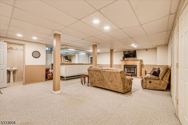 Fireplace, Interior, Living room, Recessed Lighting