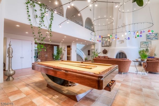 Billiard Table, Fireplace, Game Room, Interior, Living room, Pendant Lights, Recessed Lighting