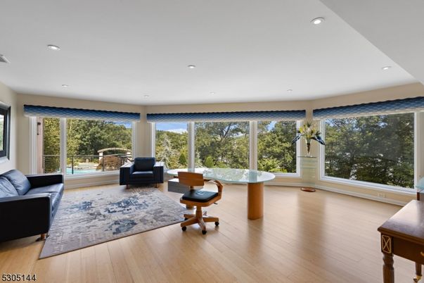 Home Office, Interior, Living room, Recessed Lighting, Wood Texture Flooring