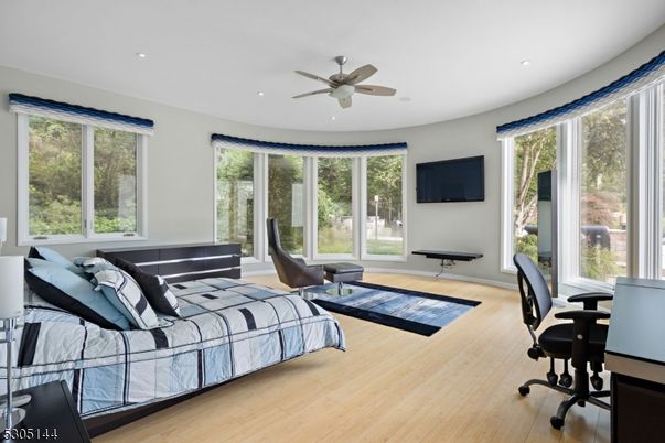 Bedroom, Home Office, Interior, Recessed Lighting, Wood Texture Flooring