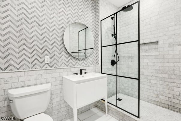 Bathroom, Glass Shower, Interior, Stone Walls