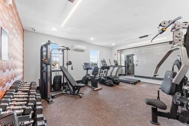 Fitness Equipment, Gym, Interior, Recessed Lighting