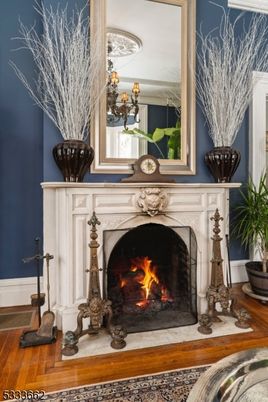 Fireplace, Interior, Wood Texture Flooring