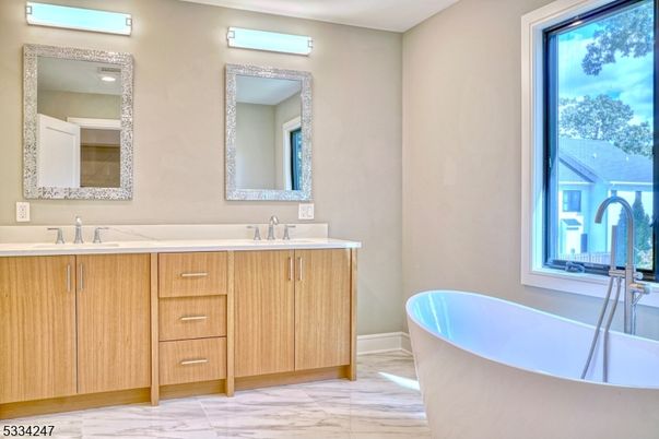 Bathroom, Dual Sink Vanities, Free Standing Baths, Interior, Marble