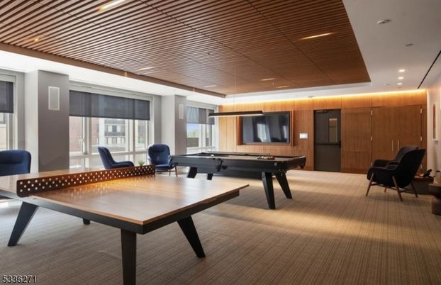 Billiard Table, Game Room, Interior, Recessed Lighting, Wooden Walls
