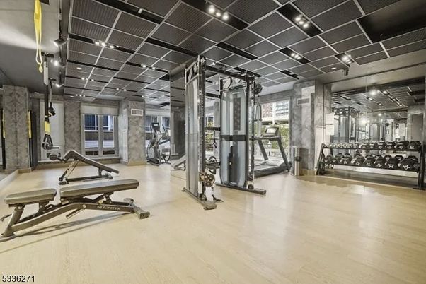 Fitness Equipment, Gym, Interior, Wood Texture Flooring