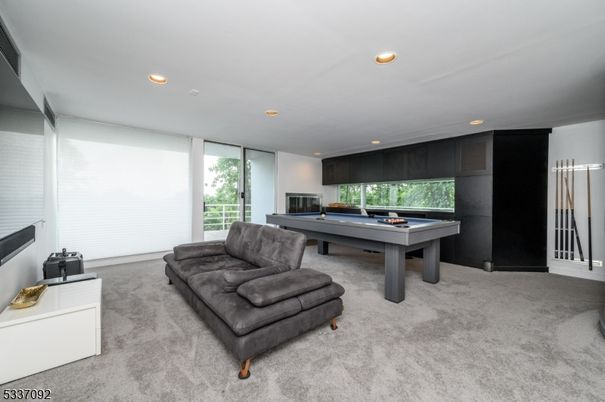 Billiard Table, Fireplace, Game Room, Interior, Recessed Lighting