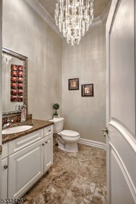 Bathroom, Chandelier, Interior