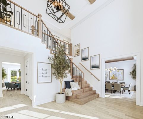 Chandelier, Dining room, Interior, Pendant Lights, Recessed Lighting, Wood Texture Flooring