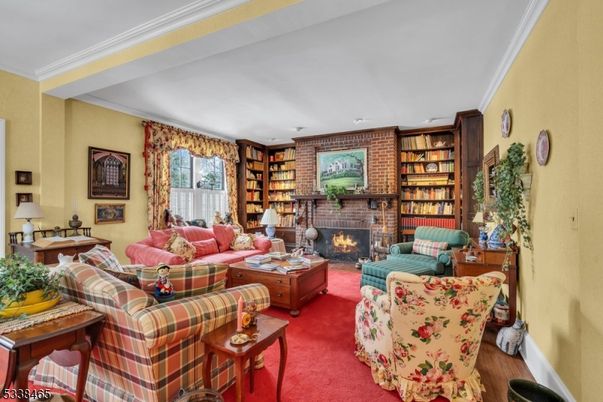 Fireplace, Interior, Living room, Recessed Lighting, Stone Walls