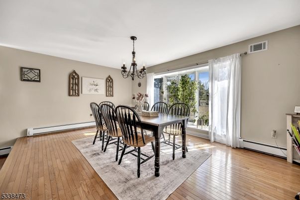 Chandelier, Dining room, Interior, Wood Texture Flooring