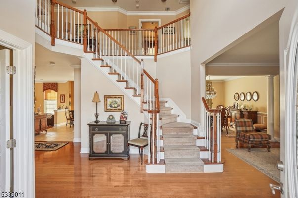 Chandelier, Interior, Recessed Lighting, Wood Texture Flooring