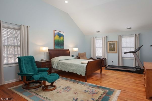 Bedroom, Fitness Equipment, Interior, Recessed Lighting, Wood Texture Flooring
