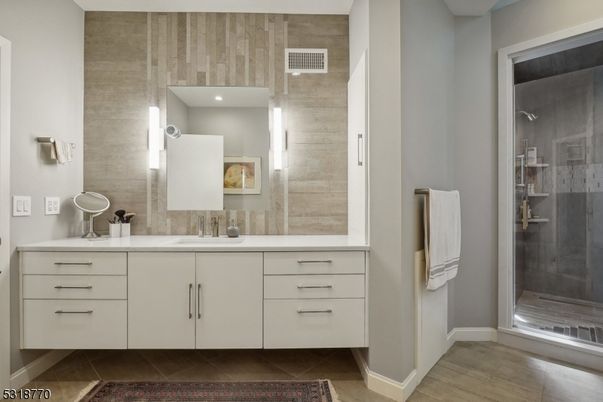 Bathroom, Dual Sink Vanities, Glass Shower, Interior