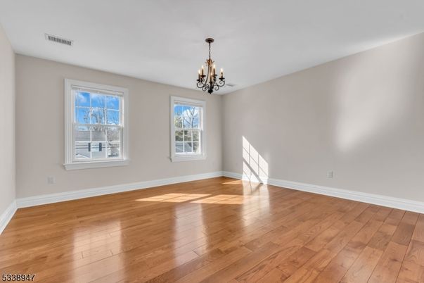 Chandelier, Empty room, Interior, Wood Texture Flooring