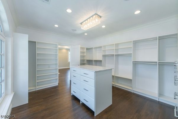 Chandelier, Interior, Recessed Lighting, Walk-in Closets, Wood Texture Flooring