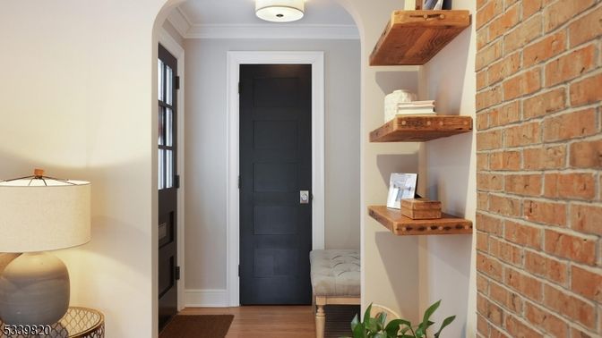 Interior, Stone Walls, Wood Texture Flooring