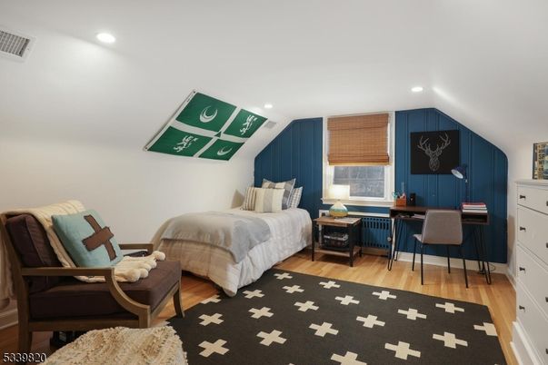 Bedroom, Home Office, Interior, Recessed Lighting, Wood Texture Flooring