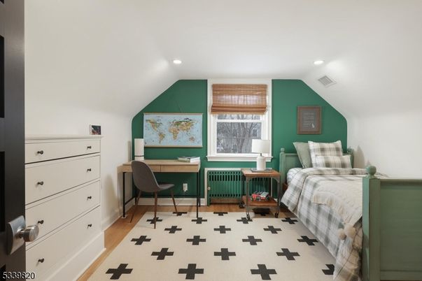 Bedroom, Home Office, Interior, Recessed Lighting, Wood Texture Flooring