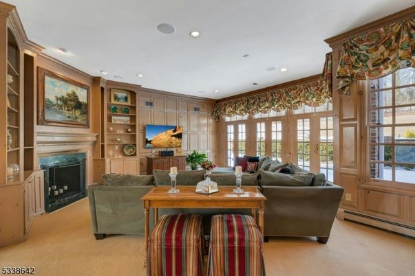 Fireplace, Interior, Living room, Recessed Lighting