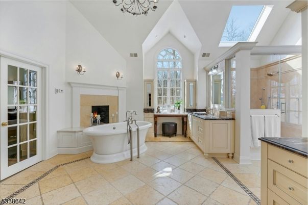 Bathroom, Dual Sink Vanities, Fireplace, Free Standing Baths, Glass Shower, Interior