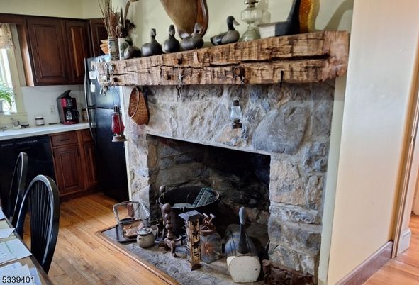 Fireplace, Interior, Wood Texture Flooring