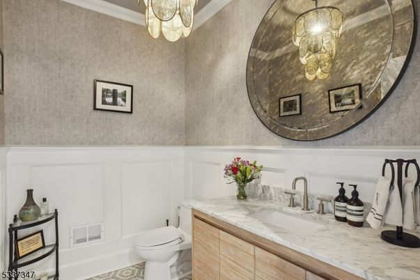 Bathroom, Chandelier, Interior