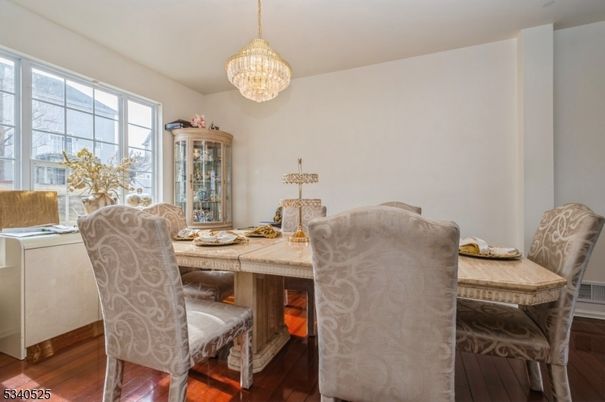 Chandelier, Dining room, Interior, Wood Texture Flooring