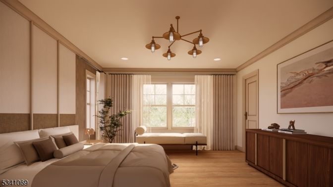 Chandelier, Interior, Living room, Recessed Lighting, Wood Texture Flooring