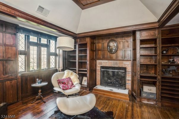 Fireplace, Interior, Wood Texture Flooring, Wooden Walls