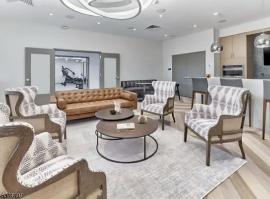 Interior, Kitchen, Living room, Pendant Lights, Recessed Lighting, Stainless Steel Appliances, Wood Texture Flooring