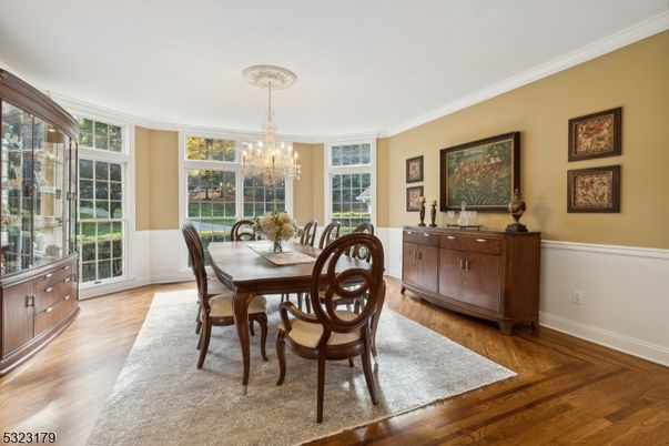 Chandelier, Dining room, Interior, Wood Texture Flooring